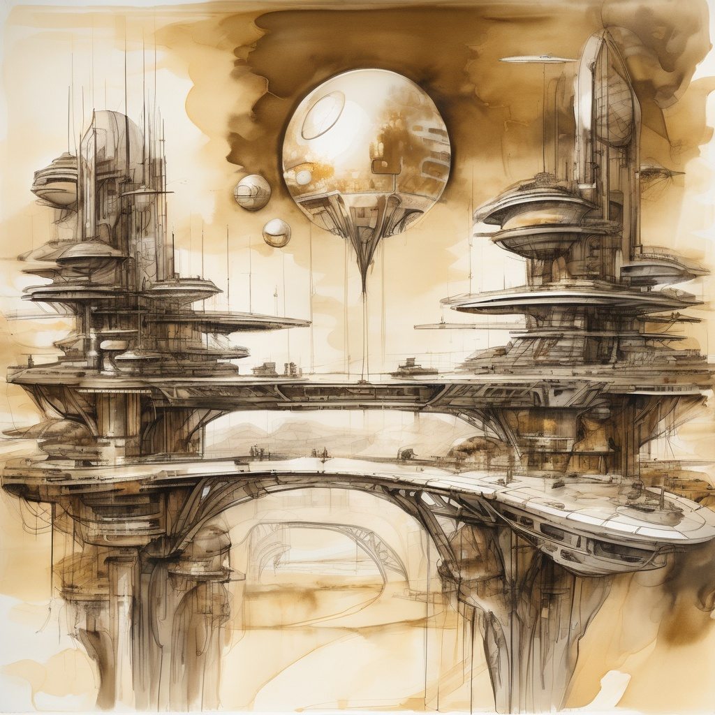 bridges futuristic city